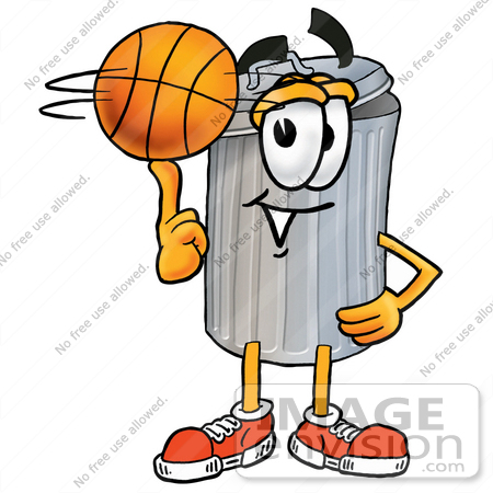 450x450 Cliprt Graphic Of Metal Trash Can Cartoon Character Spinning