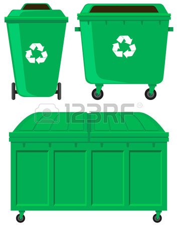 353x450 Rubbish Trucks And Cans In Many Colors Illustration Royalty Free