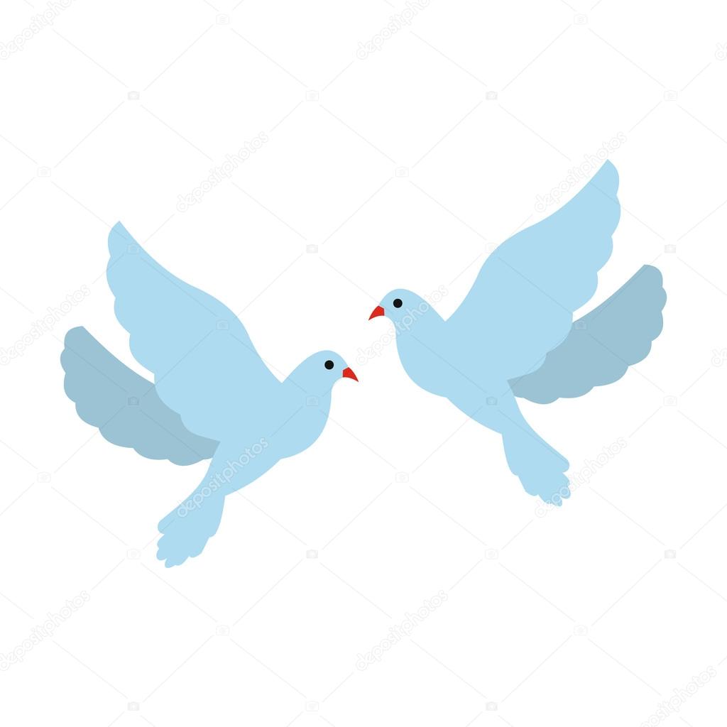1024x1024 Two Doves Flat Icon Stock Vector Juliarstudio