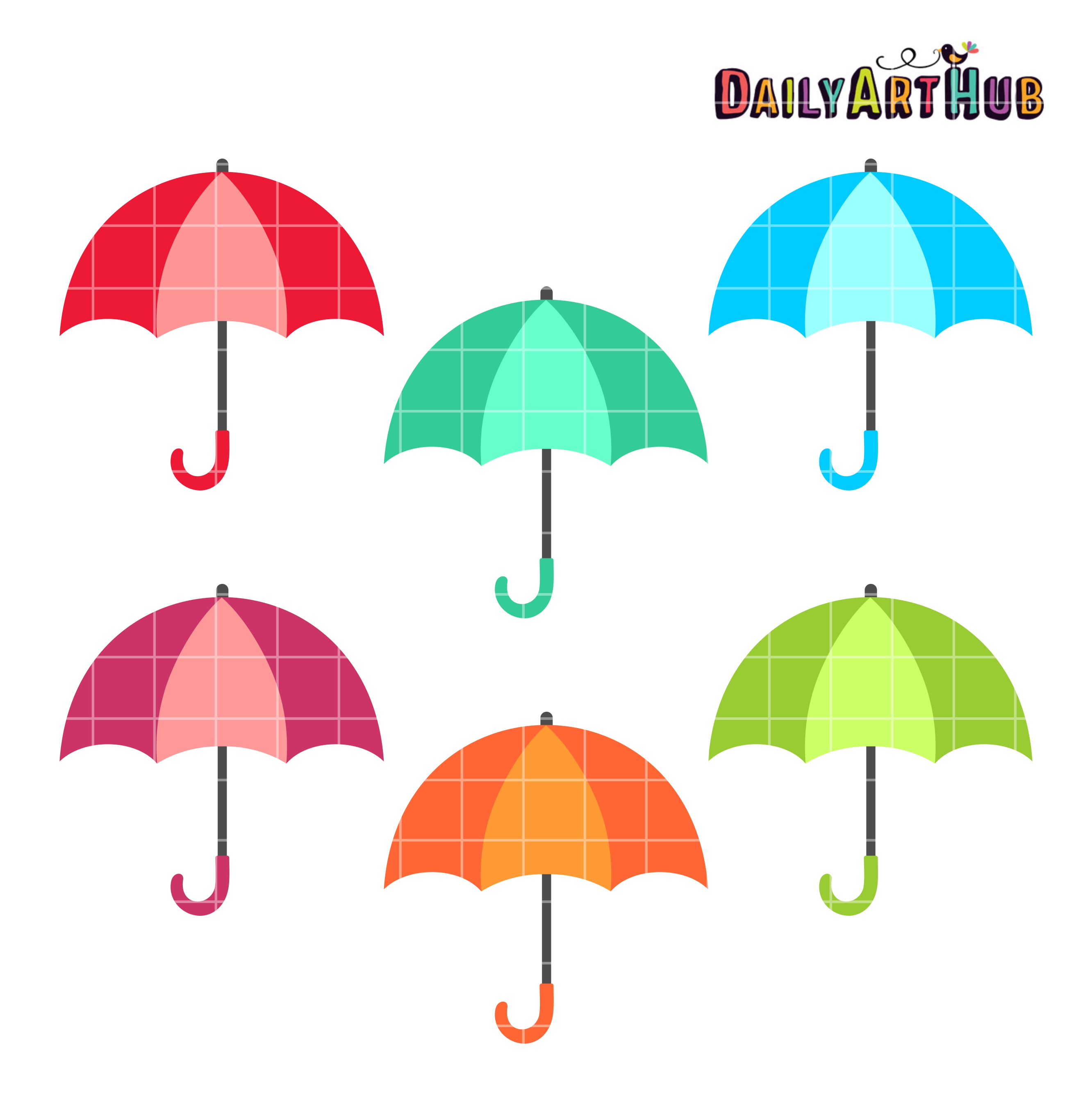 2664x2670 Colorful Umbrellas Clip Art Set Daily Art Hub