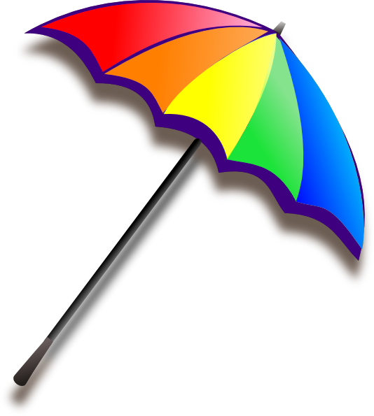 534x595 Colorful Umbrellas Clipart