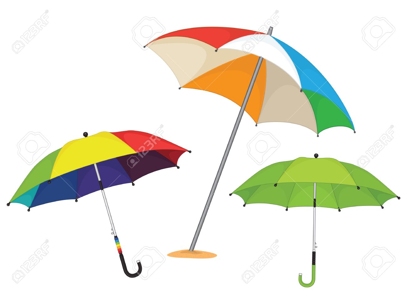 1300x975 Set Of Umbrellas Illustration Royalty Free Cliparts, Vectors,