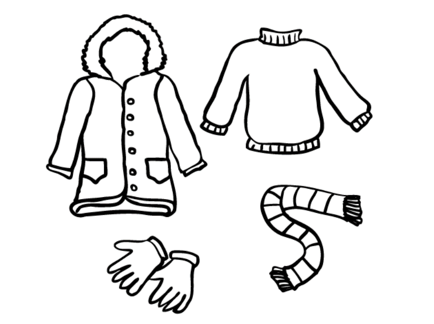  Winter Clothing Coloring Pages For Kids 3