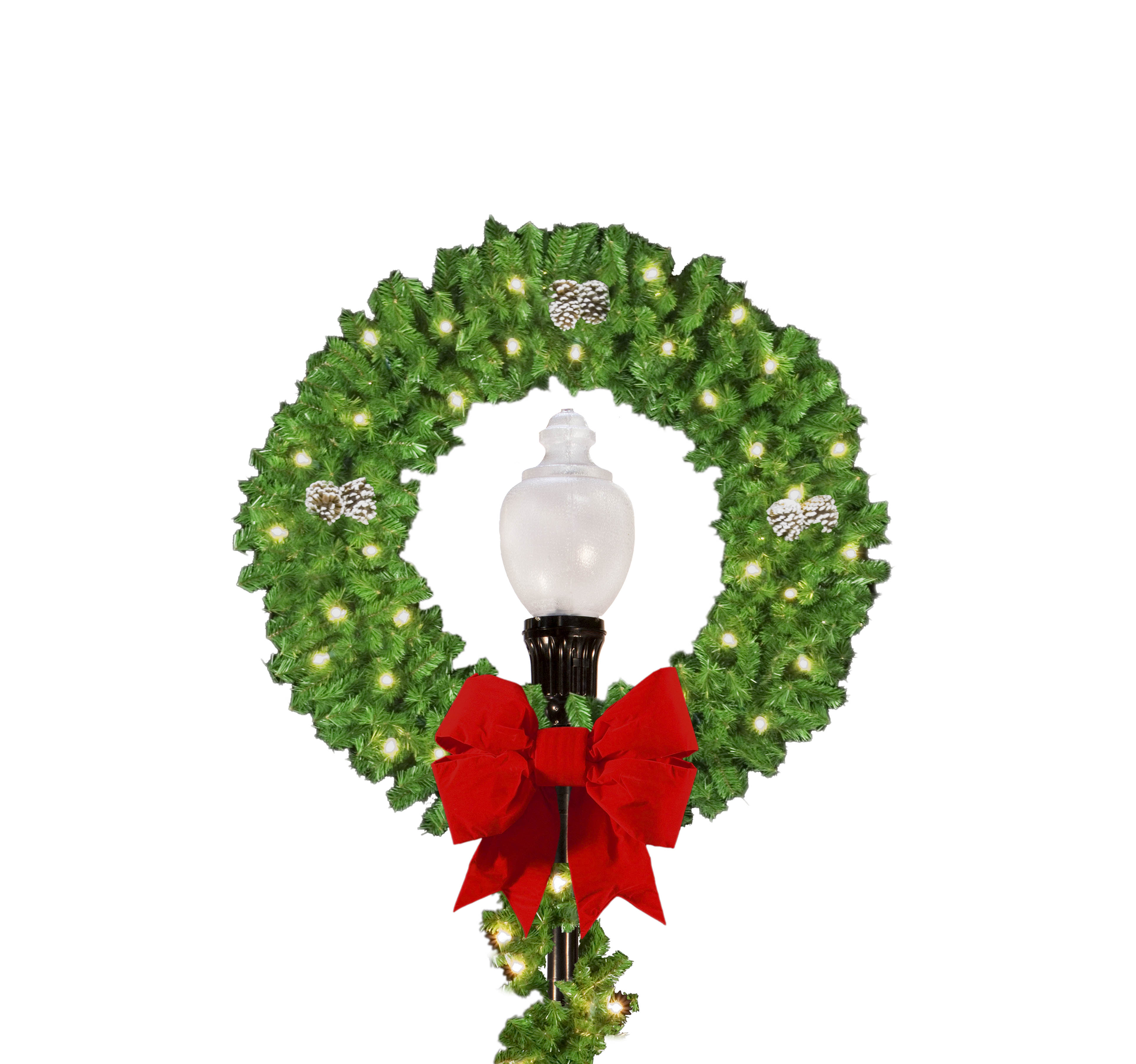 3857x3613 Wreath Light Pole Christmas Decorations