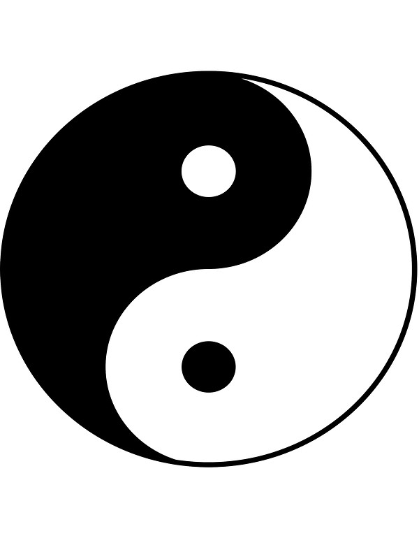 600x800 90's Grunge Hippie Peace Black And White Ying Yang Symbol