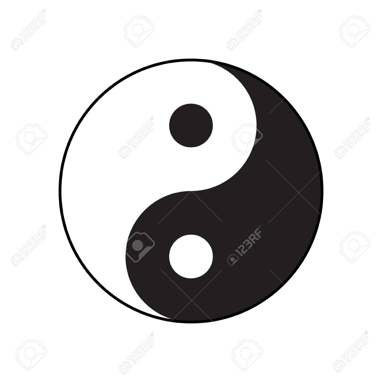 1300x1300 Ying Yang Symbol Of Harmony And Balance. Flat Style. Royalty Free