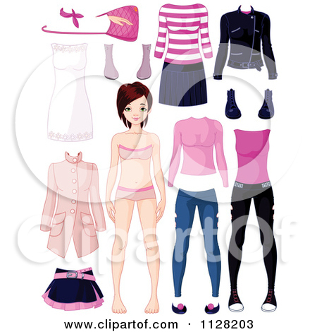 450x470 Girl Putting Clothes On Clipart
