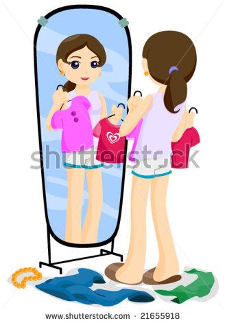 328x470 Trying On Clothes Clipart