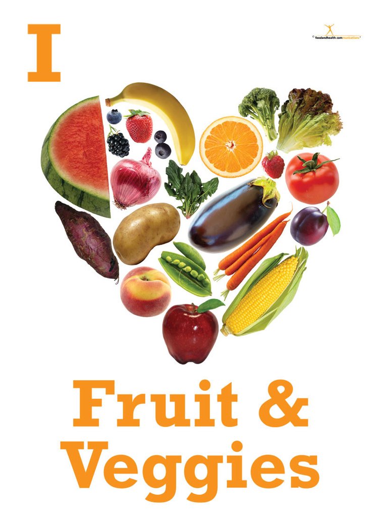 745x1024 I Heart Fruits And Vegetables Poster
