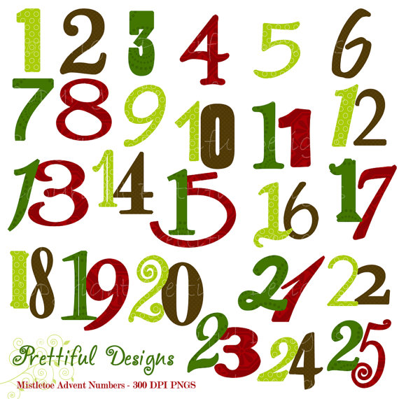 570x570 Christmas Numbers Clipart