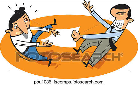 450x278 Stock Illustration Two Businessmen Fighting Over A Piece