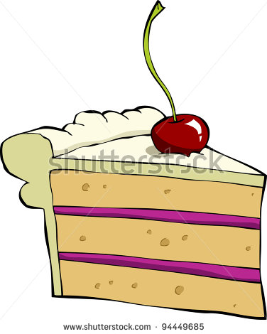 376x470 Of A Piece Of Pie With A Cherry In A Vector Clip Art Illustration