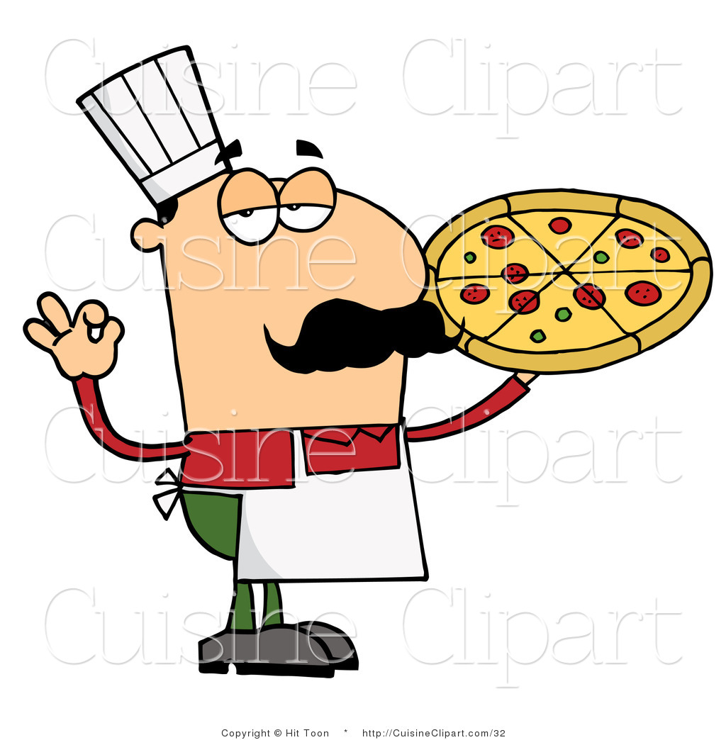 1024x1044 Cuisine Vector Clipart Of A Pleased Male Caucasian Pizza Chef