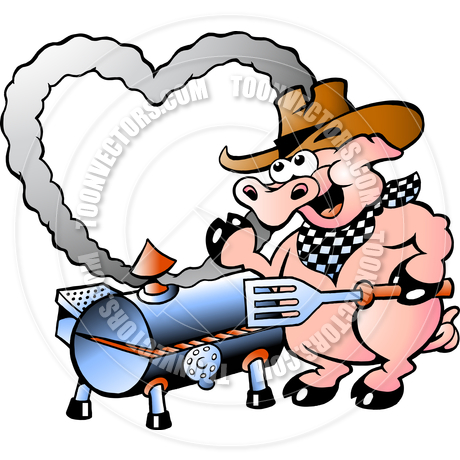 460x460 Cartoon Pig Making Bbq By Poul Carlsen Toon Vectors Eps