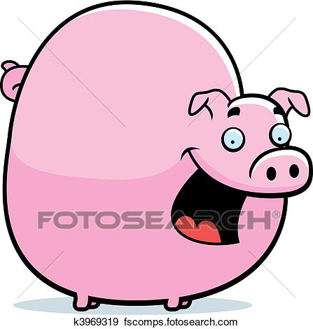 447x470 Clip Art Of Fat Pig K3969319