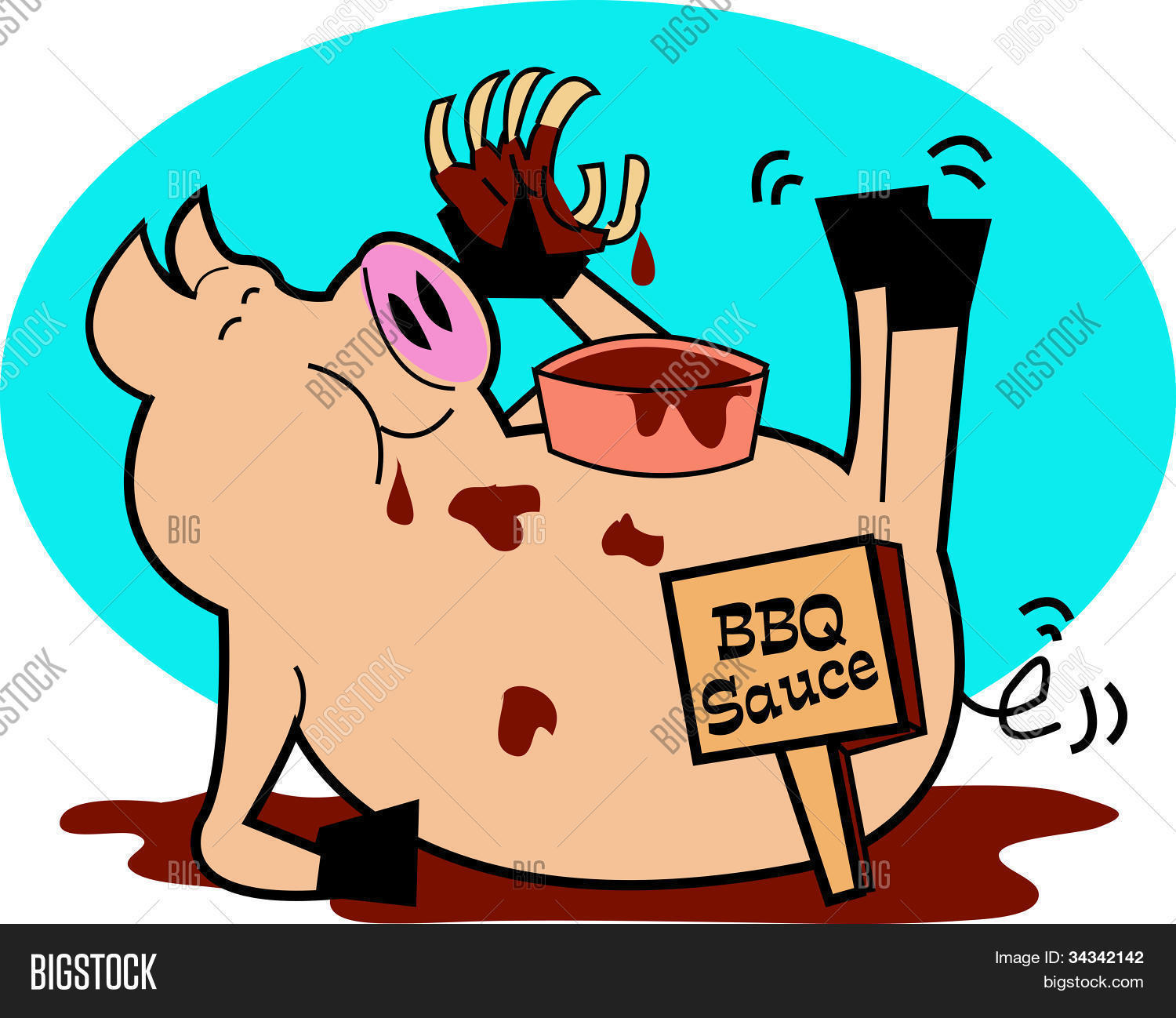 1500x1298 Pig Hog Eating Bbq Vector Amp Photo Bigstock