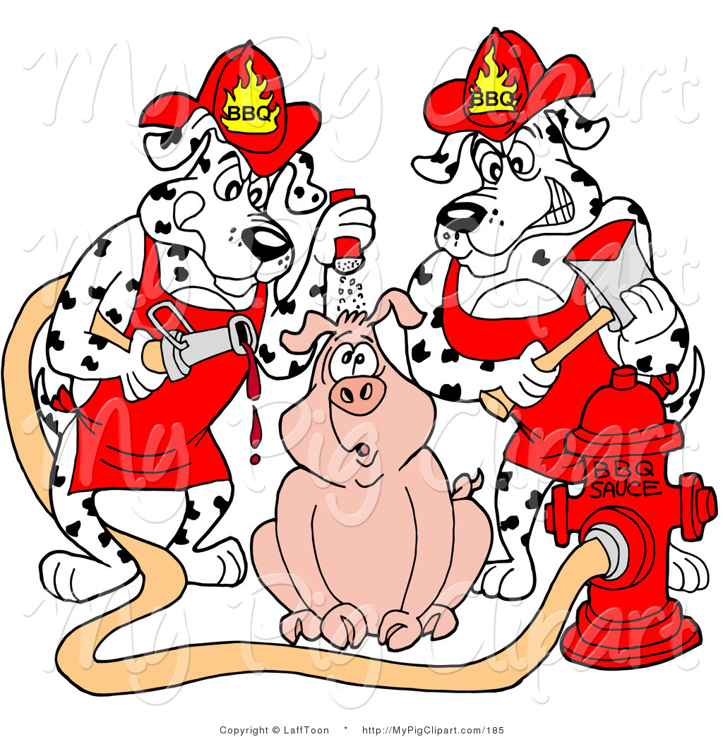 1024x1044 Swine Clipart Of A Couple Of Hungry Fire House Dalmatian Dogs