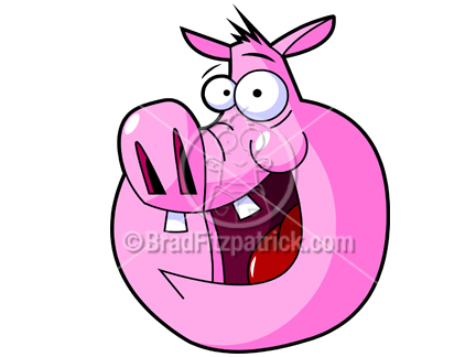 432x324 Clipart Of A Pig's Head