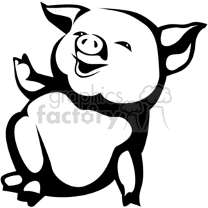 300x300 Royalty Free Cartoon Pig 374741 Vector Clip Art Image