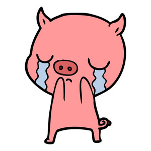 300x300 Cartoon Pig Crying Royalty Free Stock Image