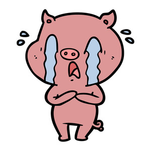 300x300 Crying Pig Cartoon Royalty Free Stock Image