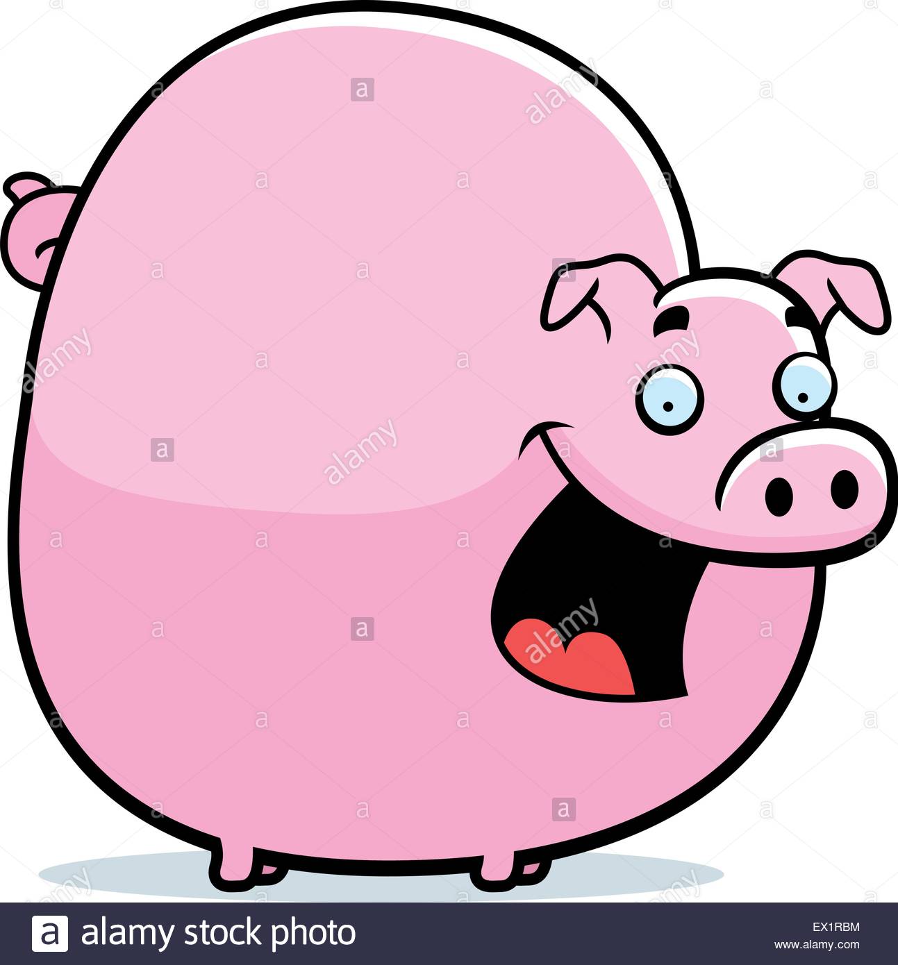 1293x1390 A Happy Cartoon Pig Standing And Smiling Stock Vector Art