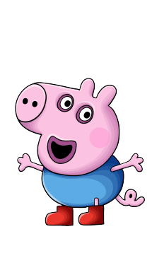 215x382 How To Draw George From Peppa Pig, Cartoons, Kids, Easy Step By