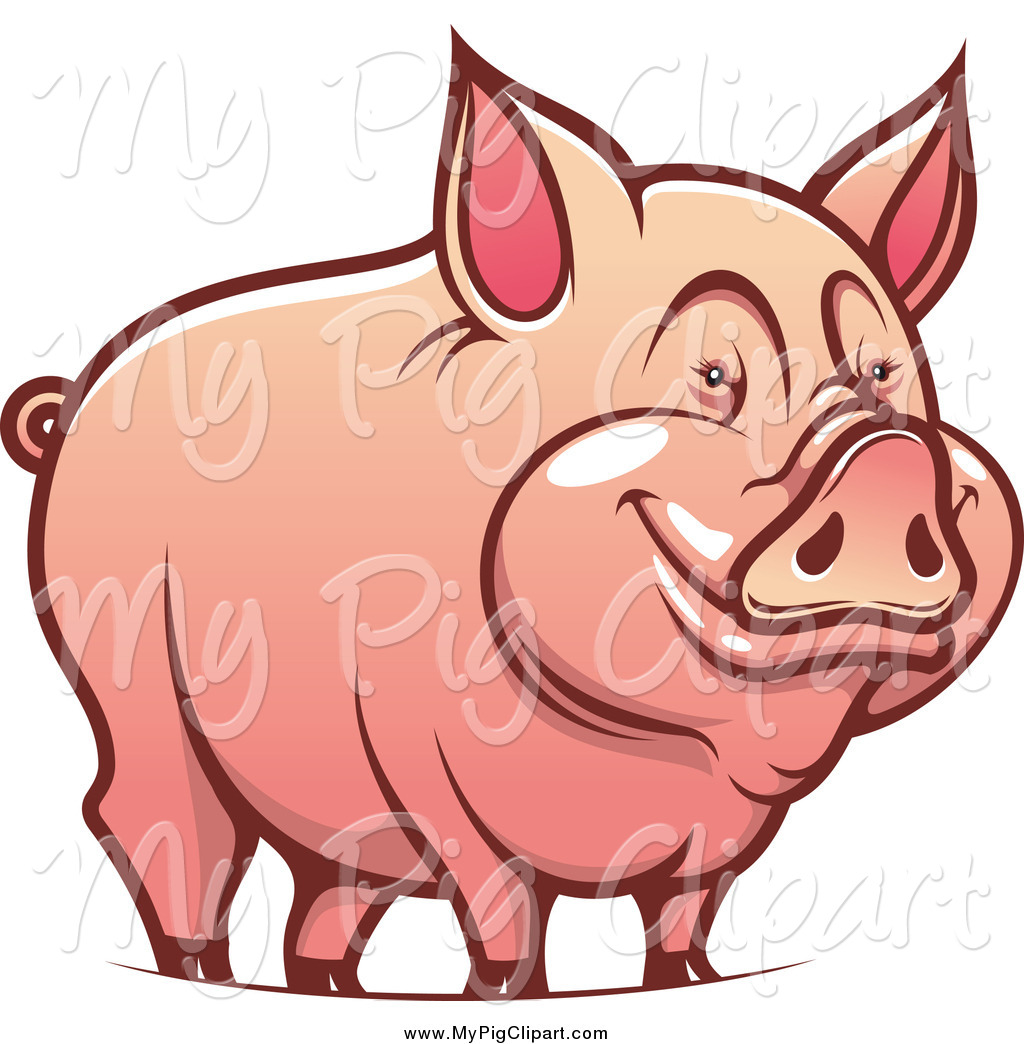 1024x1044 Swine Clipart Of A Happy Pig Smiling By Vector Tradition Sm