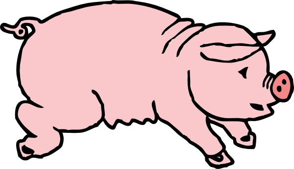 600x346 Free Black And White Pig Clip Art Clipart