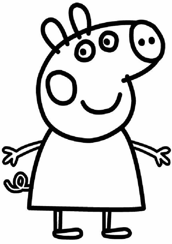 595x842 Peppa Pig Clipart Black And White