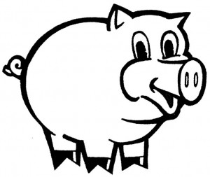 300x253 Pig Clipart Black And White