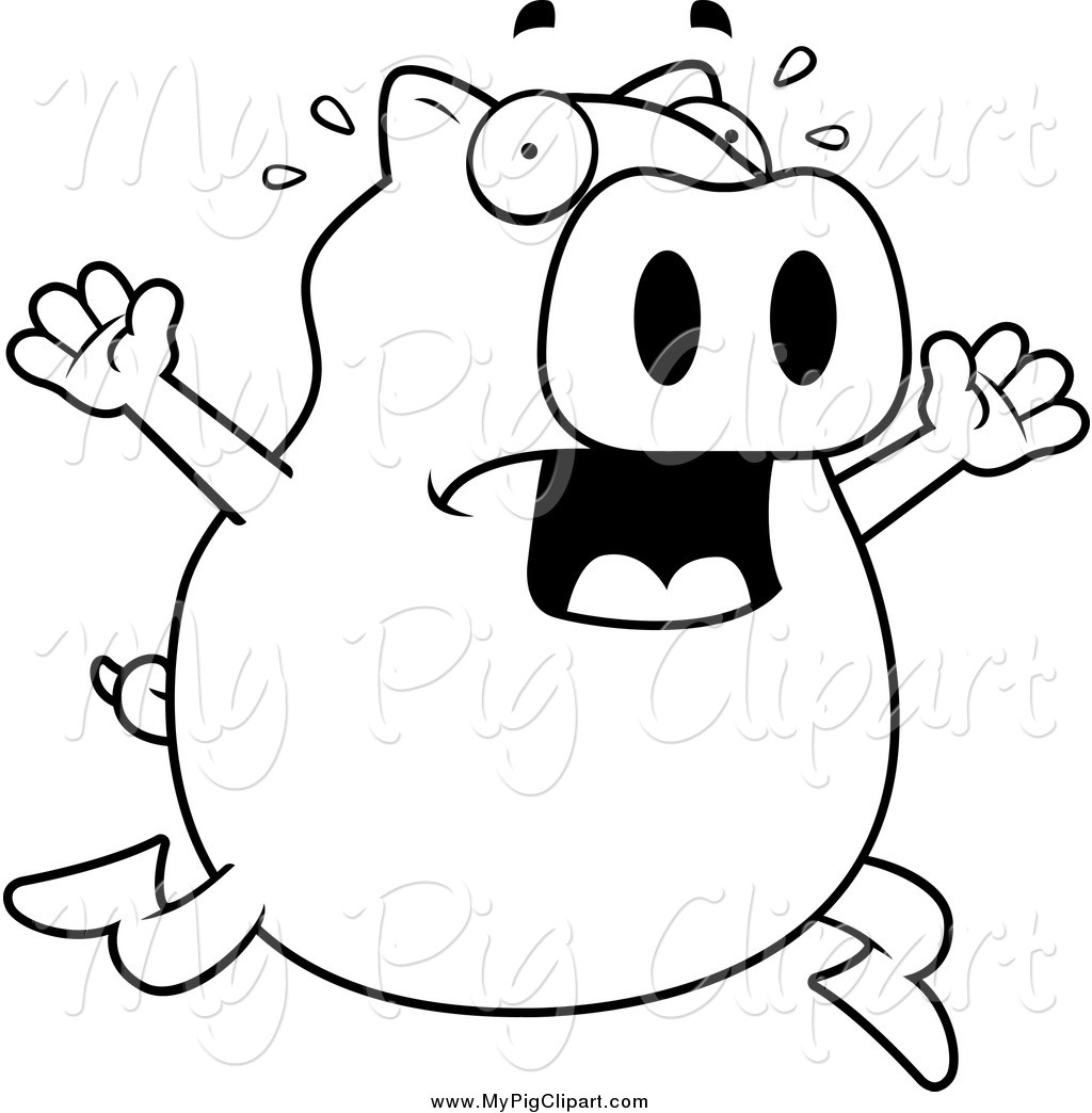 1024x1044 Swine Clipart Of A Black And White Pig Running By Cory Thoman