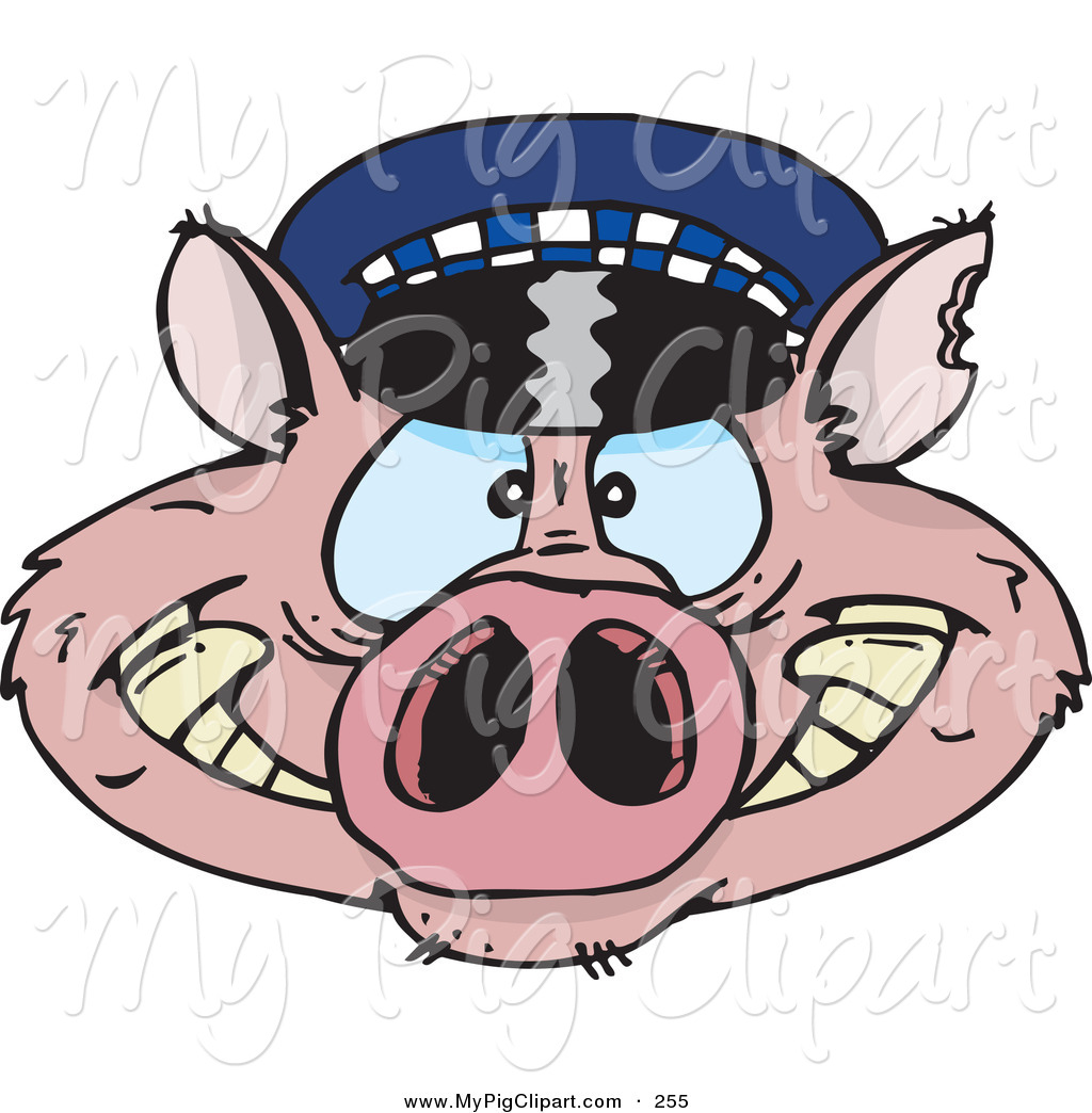 1024x1044 Swine Clipart Of A Pink Police Cop Pig Face By Dennis Holmes