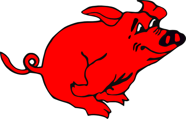 600x385 Red Running Pig Clip Art