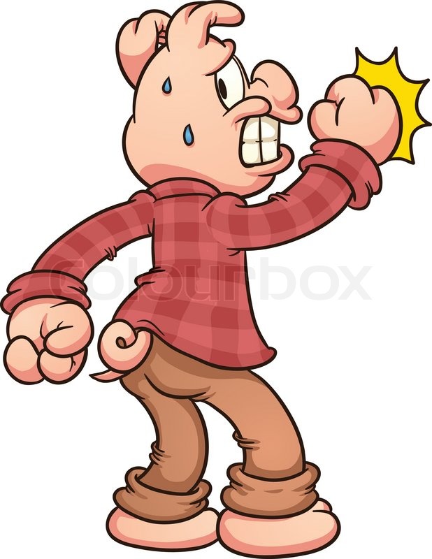 618x800 Scared Cartoon Pig Knocking. Vector Clip Art Illustration