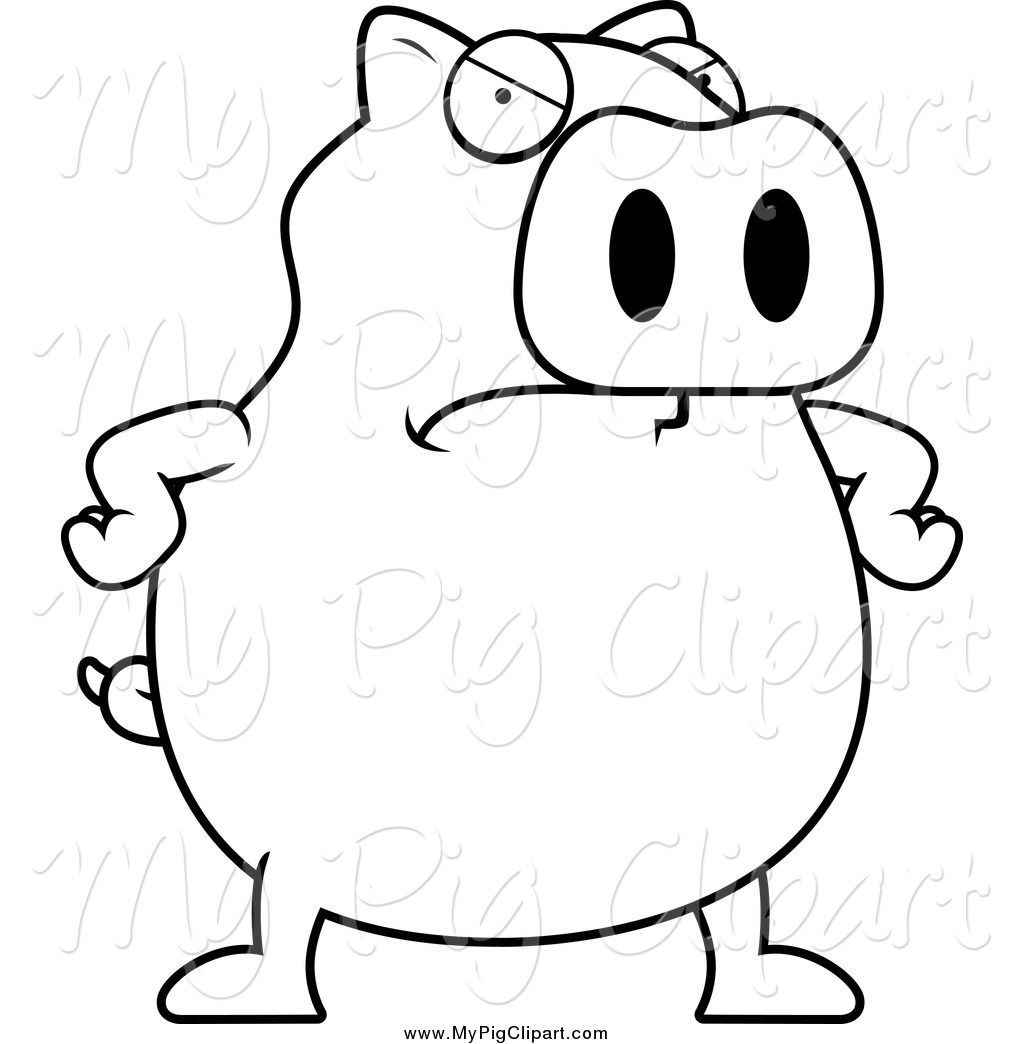 1024x1044 Pig Clipart Black And White