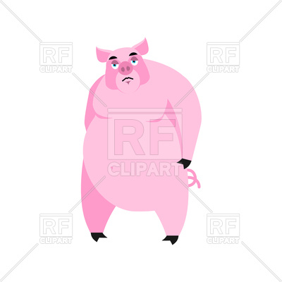 400x400 Pig Sad Emoji Royalty Free Vector Clip Art Image