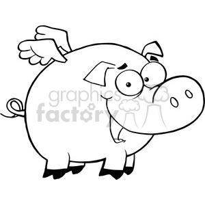 300x300 Royalty Free Royalty Free Rf Copyright Safe Pig Flying Cartoon