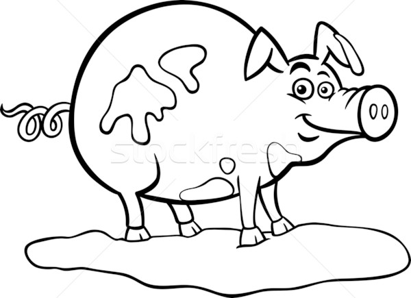 600x435 Farm Pig Cartoon For Coloring Book Vector Illustration Igor