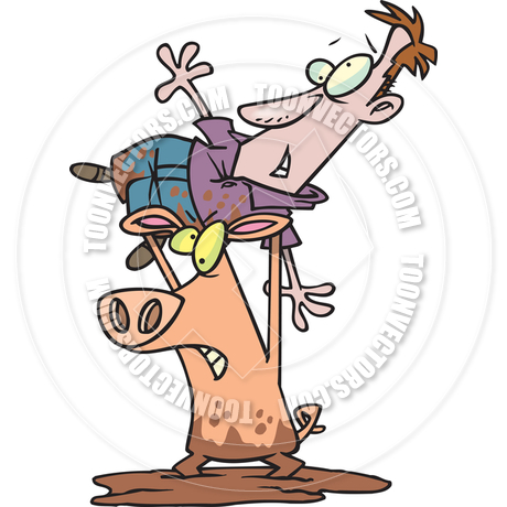 460x460 Cartoon Pig Mud Wrestler By Ron Leishman Toon Vectors Eps
