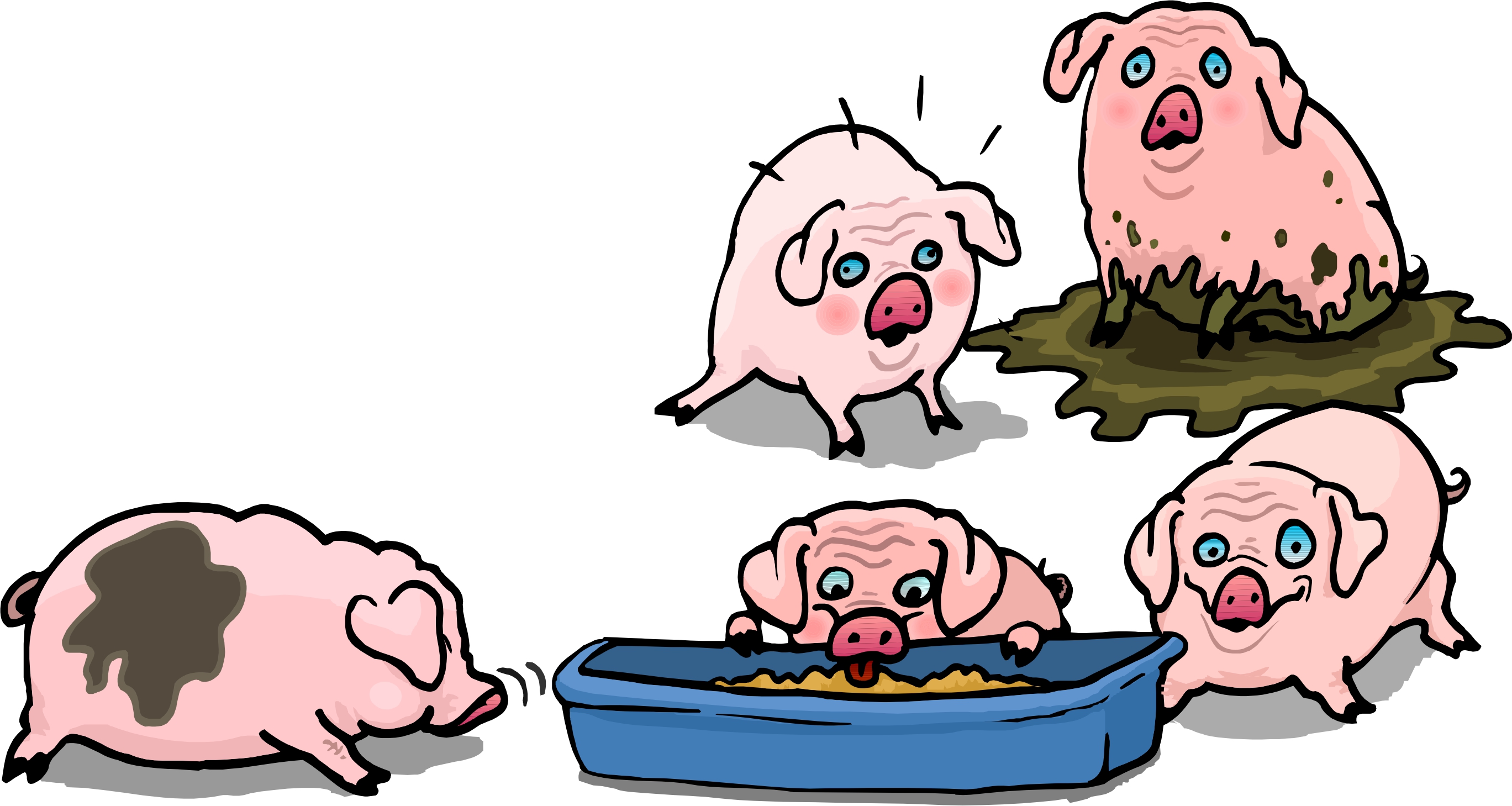 2737x1459 Muddy Pig Clipart