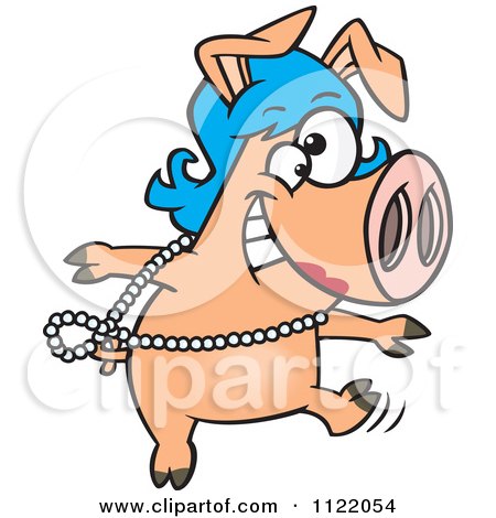 450x470 Pig In A Wig Clipart