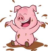 160x170 Pig In Mud Clip Art