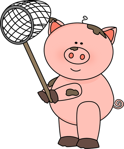 416x500 Pig In Mud Clipart