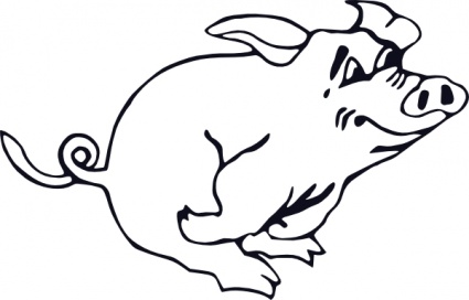 425x272 Outline Running Pig Clip Art Vector, Free Vectors