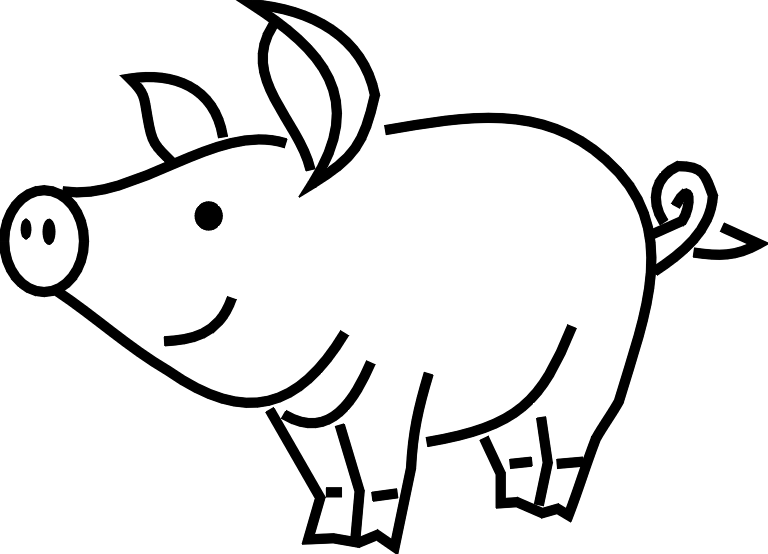 768x554 Pig Clip Art Outline Clipart Panda