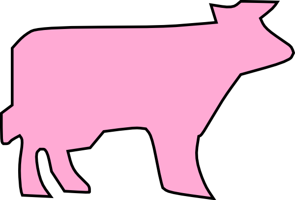 600x407 Cow Outline Clip Art