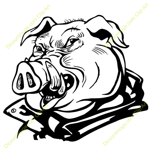 500x500 Mean Pig Clipart