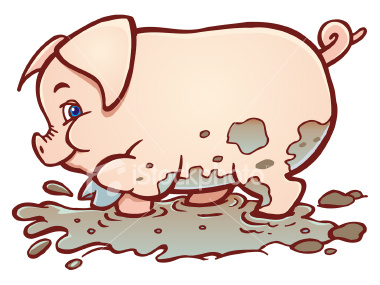 380x285 Pig Rolling In Mud Clipart