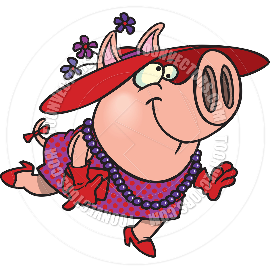 940x940 Cartoon Miss Pig By Ron Leishman Toon Vectors Eps